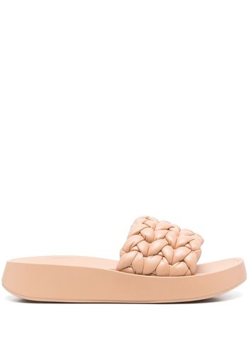 Ash Victoria braided-strap flatform slides - Neutrals