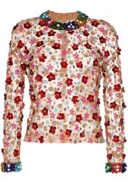 Ashish beaded floral top - Multicoloured