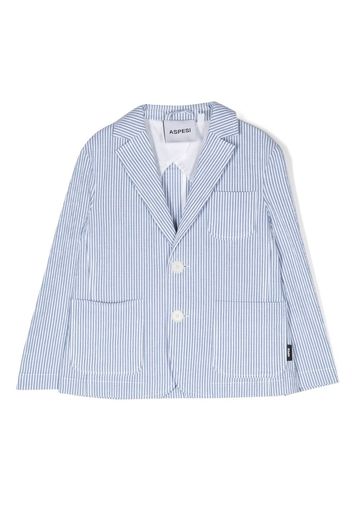 Aspesi Kids striped cotton blazer - Blue