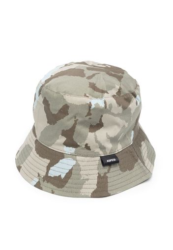 Aspesi Kids camouflage bucket hat - Green