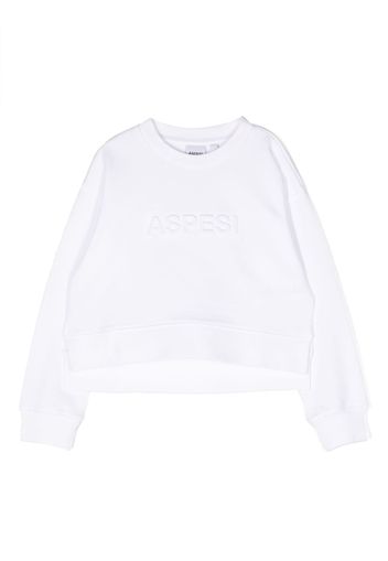 Aspesi Kids embossed-logo cotton T-shirt - White
