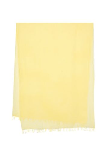 Aspesi Kids frayed-hem cotton scarf - Yellow