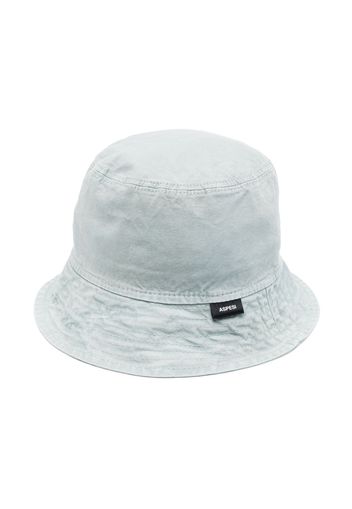 Aspesi Kids logo-tag bucket hat - Blue