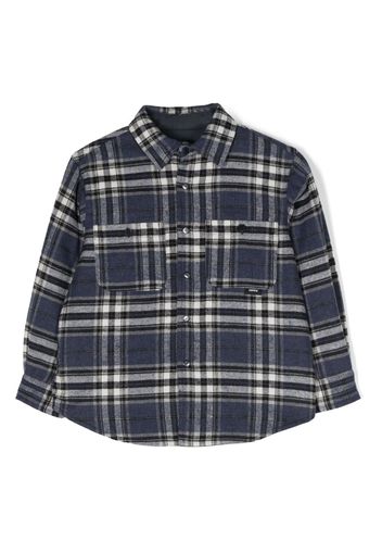 Aspesi Kids plaid-check pattern shirt jacket - Blue