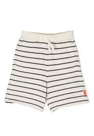 Aspesi Kids stripe-print cotton track shorts - Neutrals