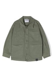 Aspesi Kids button-up stretch-cotton shirt - Green