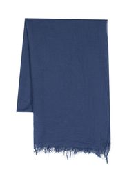 Aspesi Kids frayed hem cotton scarf - Blue