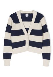 Aspesi Kids stripe-print V-neck cardigan - Neutrals