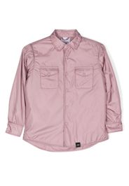 Aspesi Kids logo-patch shirt jacket - Pink