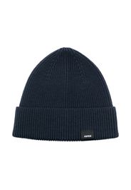 Aspesi Kids logo-patch ribbed beanie - Blue