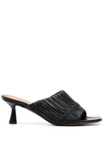 ATP Atelier square-toe leather mules - Black