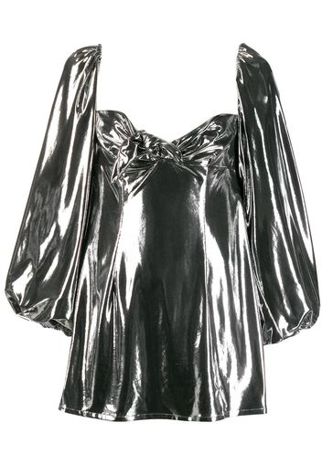 Attico metallized mini dress - Silver