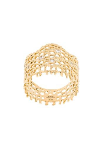 18kt yellow gold diamond vintage lace ring