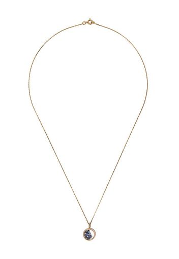 18kt yellow gold sapphire Chivor mini medallion necklace