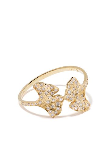 18kt yellow gold Ginkgo diamond ring