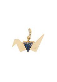 Origami sapphire and diamond pendant