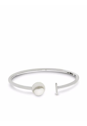 AUTORE MODA Ava pearl diamond-embellished bangle - Silver