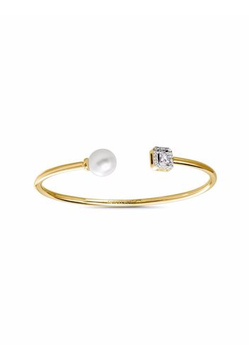 AUTORE MODA Meaghan pearl, diamond and sapphire bangle - Gold