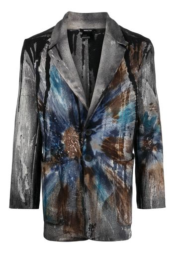 Avant Toi abstract-print single-breasted blazer - Grey