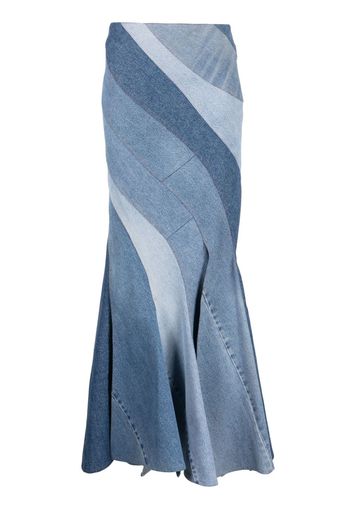 A.W.A.K.E. Mode Upcycled denim maxi skirt - Blue