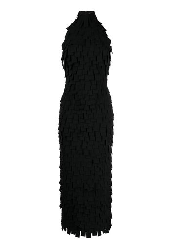 A.W.A.K.E. Mode square-detail halterneck crepe dress - Black