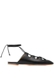 A.W.A.K.E. Mode square-toe lace-up mules - Black