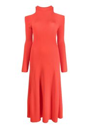 A.W.A.K.E. Mode ribbed-knit cut-out dress - Red