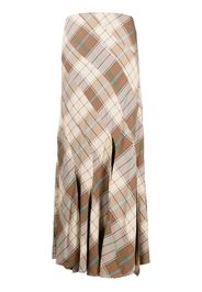 A.W.A.K.E. Mode plaid mermaid maxi skirt - Brown