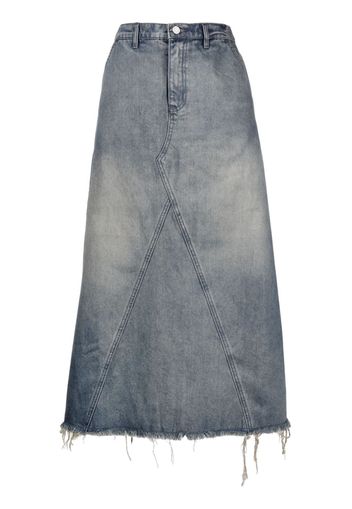 b+ab high-waisted frayed denim skirt - Blue