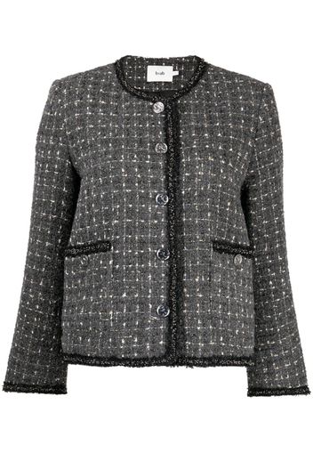 b+ab checked tweed button-up jacket - Grey