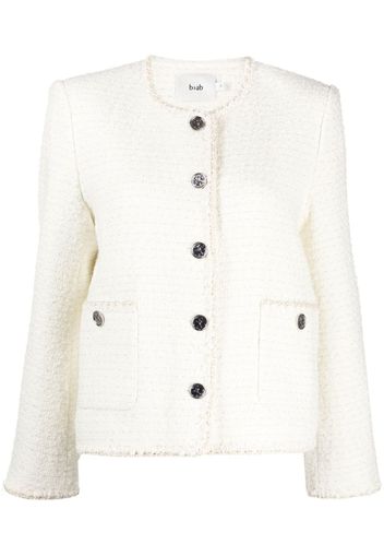 b+ab tweed button-up jacket - White