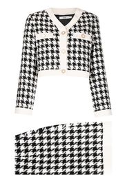 b+ab houndstooth cropped tweed jacket - Black