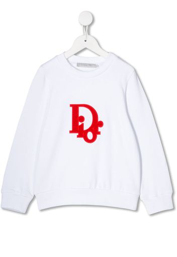 Baby Dior, Baby Dior embroidered logo sweatshirt - White | Catalove