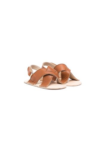 crossover-strap leather sandals