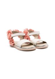 BabyWalker floral embroidered sandals - White