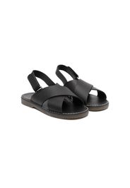 BabyWalker crossover-strap leather sandals - Black