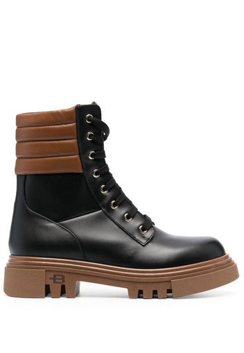 Baldinini leather combat boot - Black