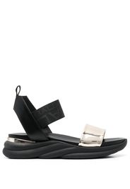 Baldinini metallic-strap detail sandals - Black