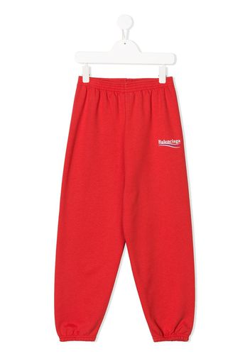 Balenciaga Kids logo print track pants - Red