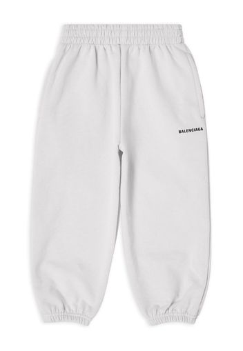 Balenciaga Kids logo-print cotton track pants - Neutrals