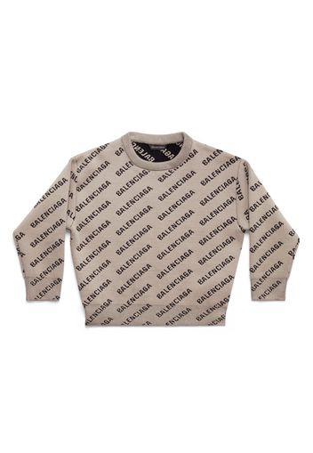 Balenciaga Kids logo-intarsia jumper - Neutrals