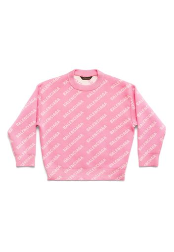 Balenciaga Kids logo-intarsia jumper - Pink