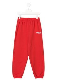 Balenciaga Kids logo print track pants - Red