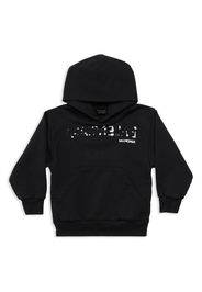 Balenciaga Kids Hand Drawn logo-print hoodie - Black