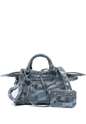 Balenciaga Pre-Owned small denim Neo Cagole satchel bag - Blue