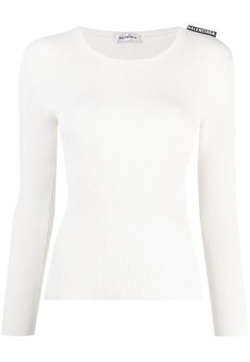 Balenciaga Pre-Owned ribbed knit long-sleeved top - White