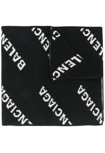 Balenciaga intarsia logo oversize scarf - Black