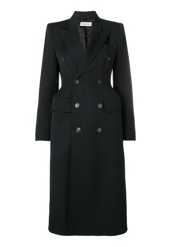 Balenciaga hourglass double-breasted coat - Black