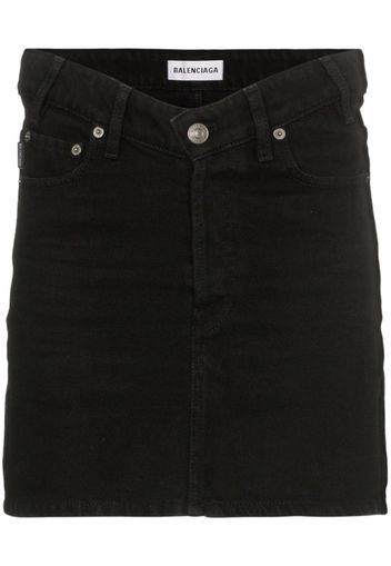 Balenciaga V-waist denim mini skirt - Black