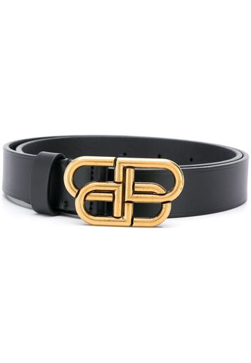 Balenciaga BB logo thin belt - Black